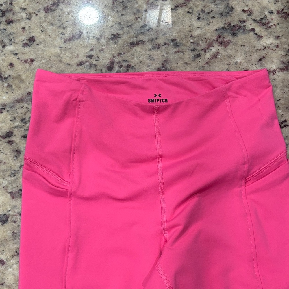 Under Armour Bright Pink women’s ladies leggings hot pink pocket